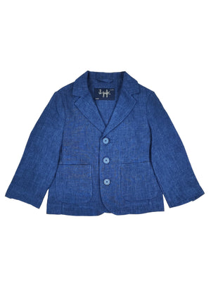 ViaMonte Shop | Il Gufo giacca blu elettrico bambino in lino