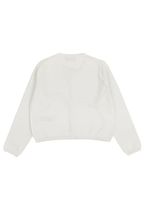 ViaMonte Shop | Il Gufo maglia cardigan bianca bambina in cotone organico