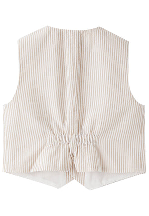 ViaMonte Shop | Il Gufo gilet a righe corda scuro bambino in cotone