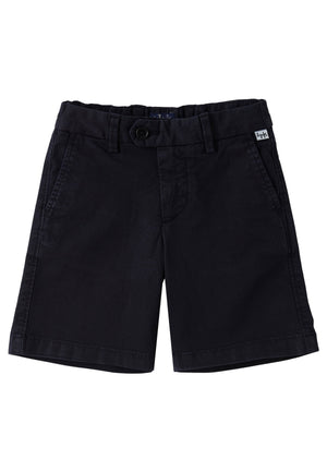 Il Gufo bermuda blu bambino in gabardina di cotone stretch | ViaMonte Shop