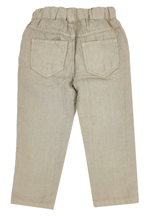 ViaMonte Shop | Il Gufo pantalone sabbia bambino in puro lino