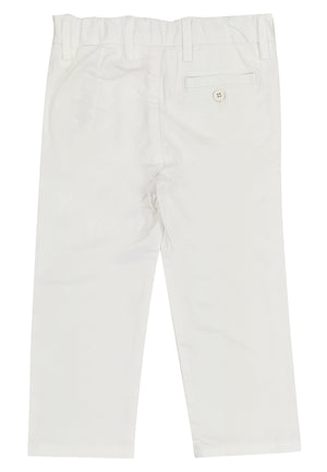 ViaMonte Shop | Il Gufo pantalone chino bianco in gabardina bambino di cotone