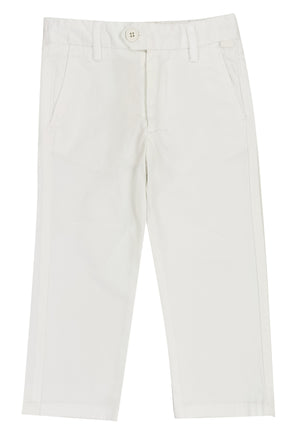 ViaMonte Shop | Il Gufo pantalone chino bianco in gabardina bambino di cotone