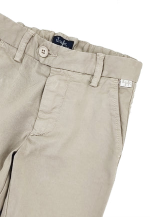ViaMonte Shop | Il Gufo pantalone chino sabbia in gabardina bambino di cotone