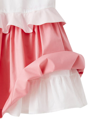 ViaMonte Shop | Il Gufo vestito smanicato color block neonata in raso di cotone