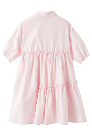 ViaMonte Shop | Il Gufo abito rosa bambina in raso di cotone