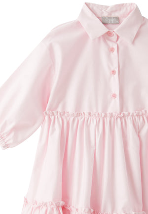 ViaMonte Shop | Il Gufo abito rosa bambina in raso di cotone