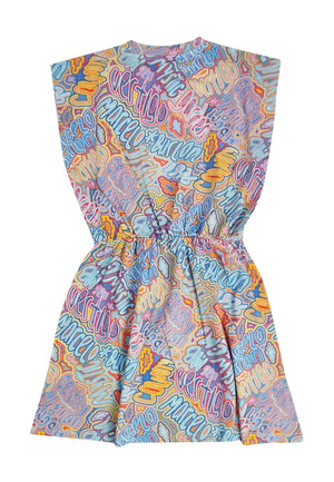 ViaMonte Shop | Marcelo Burlon vestito multicolor bambina in cotone organico