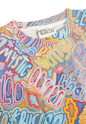 ViaMonte Shop | Marcelo Burlon vestito multicolor bambina in cotone organico