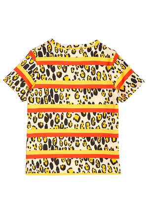 ViaMonte Shop | Mini Rodini t-shirt leopard bambina in cotone biologico