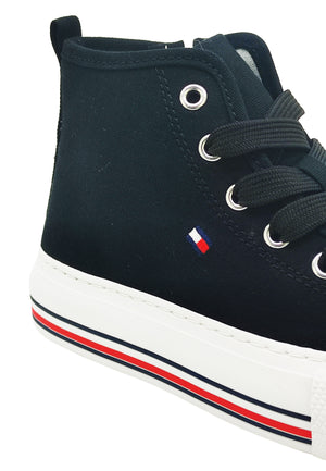 ViaMonte Shop | Tommy Hilfiger sneaker allacciata alta ragazzo nero