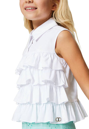 ViaMonte Shop | Twinset top bianco ragazza in cotone