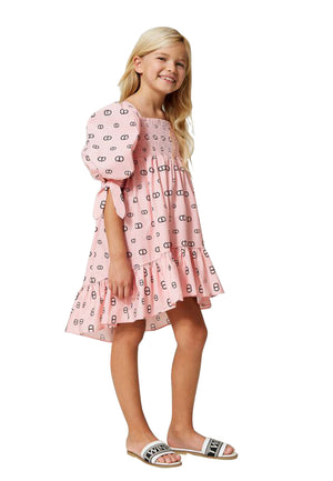 ViaMonte Shop | Twinset vestito rosa bambina in cotone