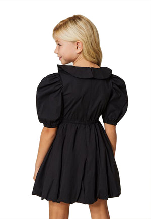 Twinset vestito nero ragazza in cotone | ViaMonte Shop