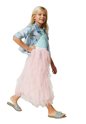 ViaMonte Shop | Twinset gonna rosa ragazza in tulle