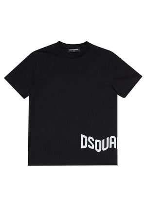 ViaMonte Shop | Dsquared2 t-shirt nera bambino in cotone