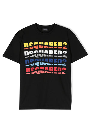 ViaMonte Shop | Dsquared2 t-shirt nera bambino in cotone