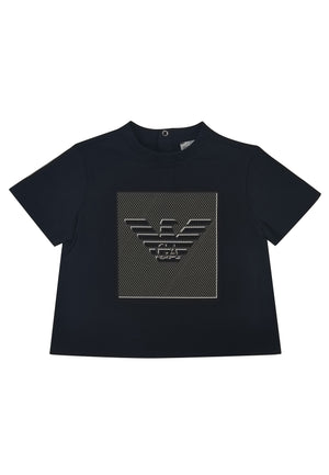 ViaMonte Shop | Emporio Armani t-shirt blu navy neonato in cotone
