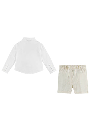 ViaMonte Shop | Emporio Armani completo bianco/avorio neonato in cotone