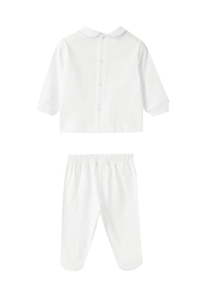ViaMonte Shop | Il Gufo completo bianco neonato in cotone