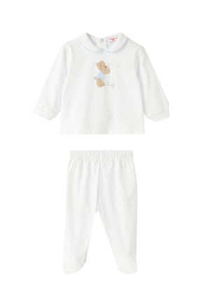 ViaMonte Shop | Il Gufo completo bianco neonato in cotone