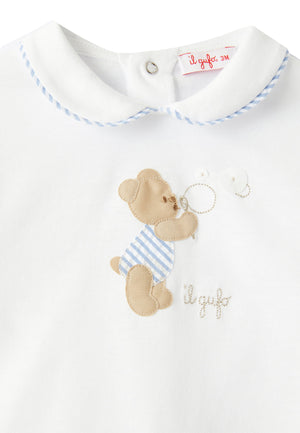 ViaMonte Shop | Il Gufo completo bianco neonato in cotone