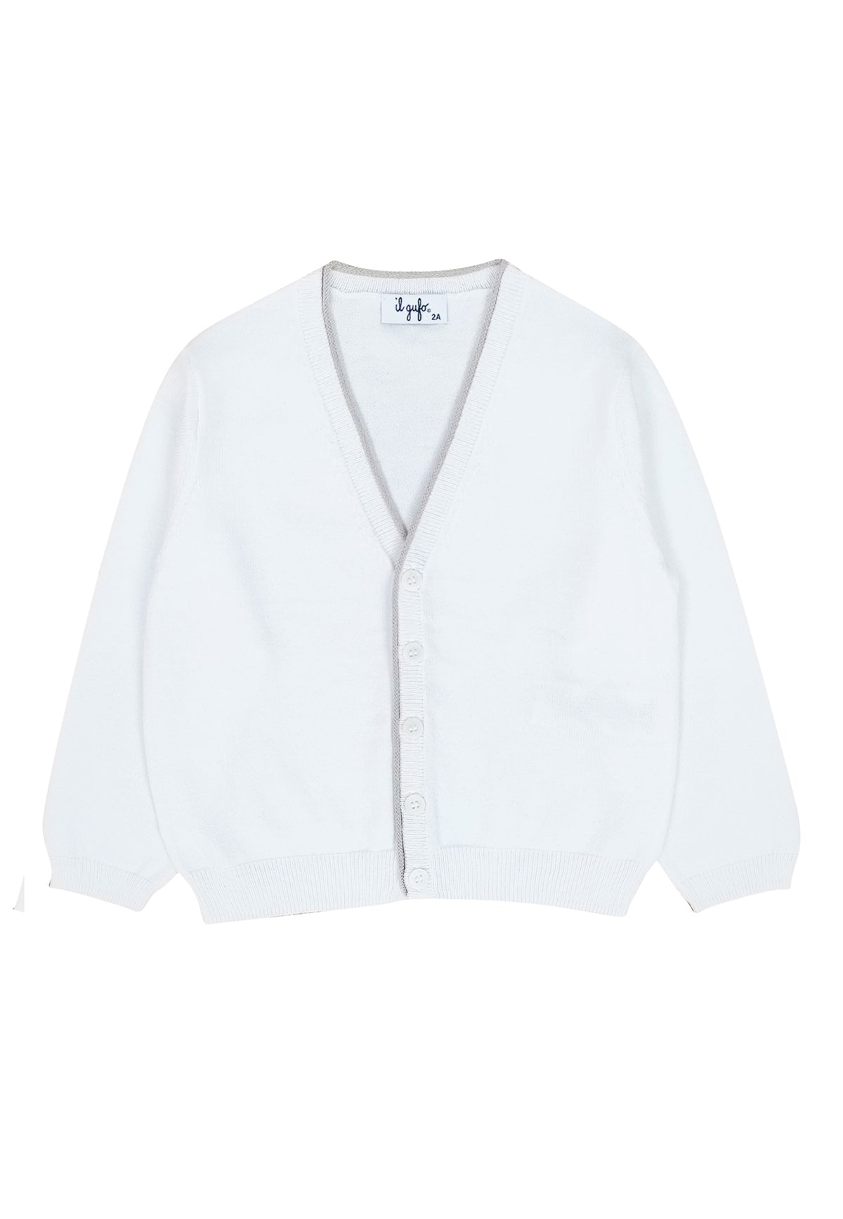ViaMonte Shop | Il gufo maglia cardigan bianco bambino in cotone
