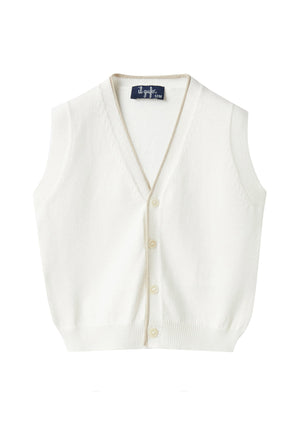 ViaMonte Shop | Il gufo maglia cardigan bianco neonato in cotone