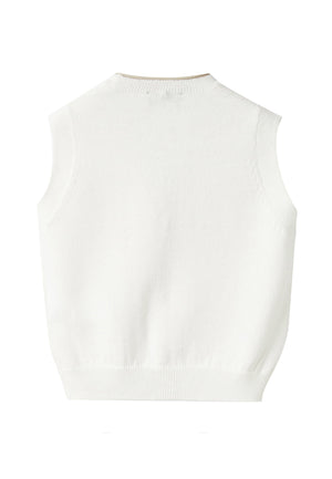 ViaMonte Shop | Il gufo maglia cardigan bianco neonato in cotone