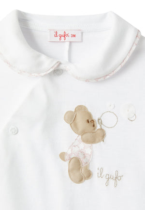 ViaMonte Shop | Il Gufo tutina bianca neonata in cotone