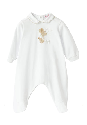 ViaMonte Shop | Il Gufo tutina bianca neonata in cotone