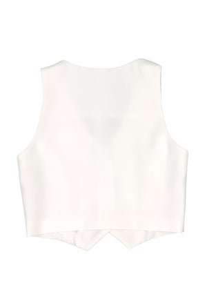 ViaMonte Shop | Miss Blumarine gilet bianco bambina in tessuto tecnico