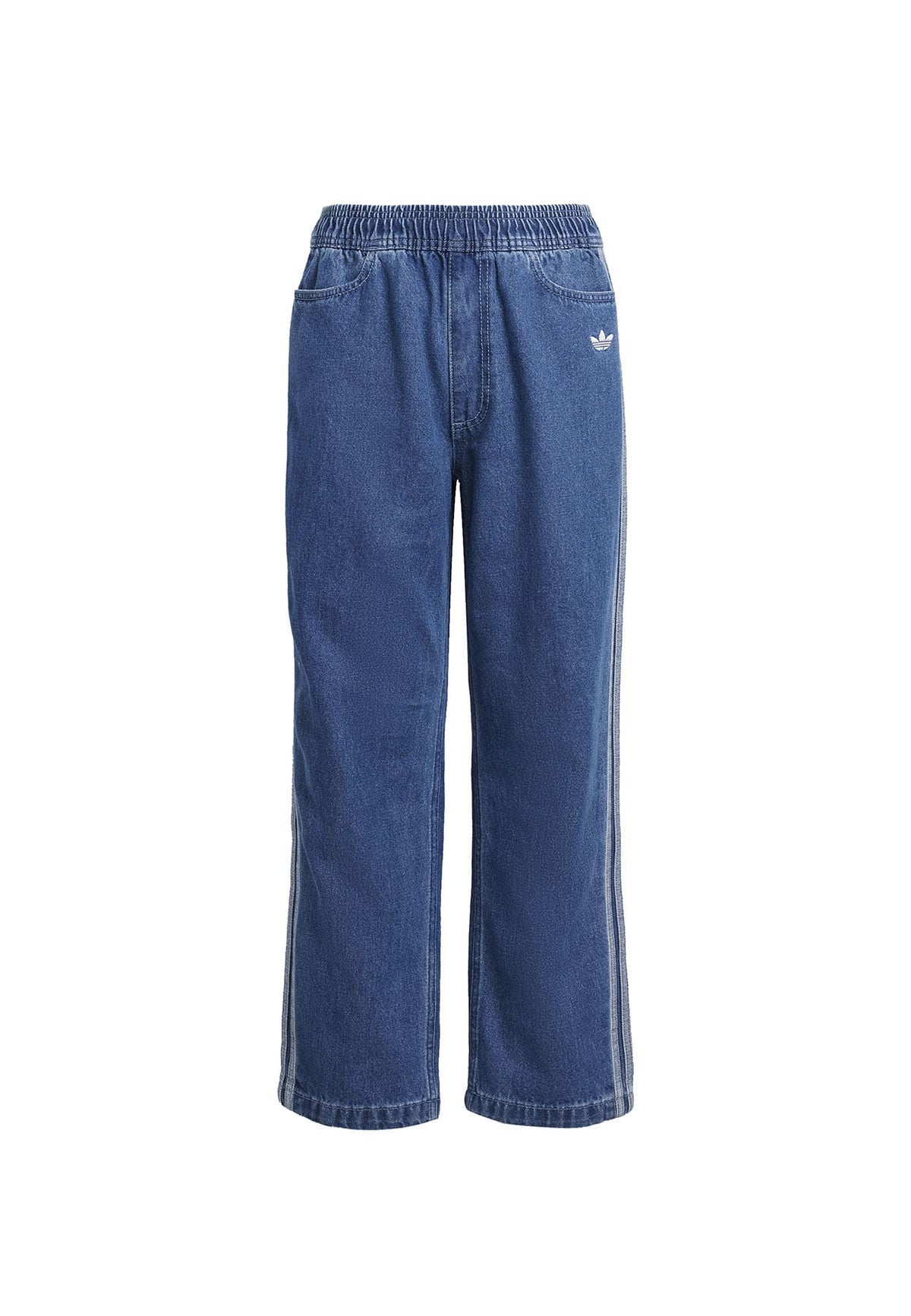 Pantalone sportivo bambino Adidas blu in denim di cotone