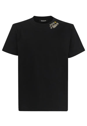Barrow t-shirt nera unisex in jersey di cotone