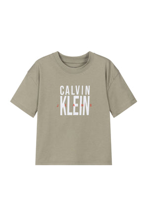 ViaMonte Shop | Calvin Klein Jeans t-shirt verde bambino in cotone