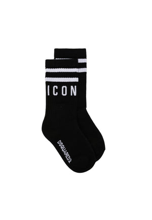 ViaMonte Shop | Dsquared2 calzini neri bambino in cotone