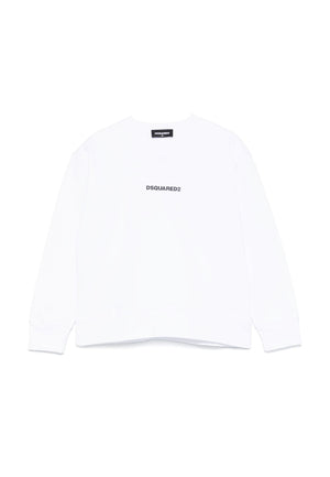 ViaMonte Shop | Dsquared2 felpa bianca bambino in cotone