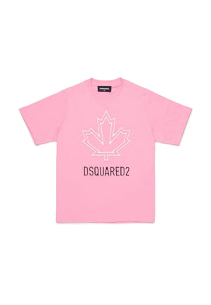 Dsquared2 t-shirt rosa bambino in cotone