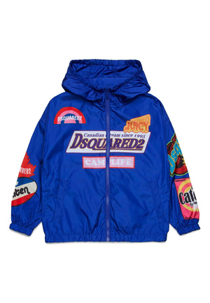 ViaMonte Shop | Dsquared2 giacca a vento blu bambino in tessuto tecnico