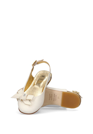 ViaMonte Shop | Elisabetta Franchi ballerine Chanel burro bambina in pelle