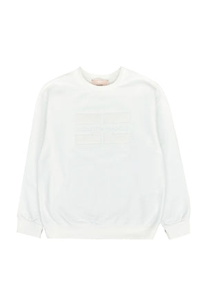ViaMonte Shop | Elisabetta Franchi La Mia Bambina felpa bianca bambina in cotone