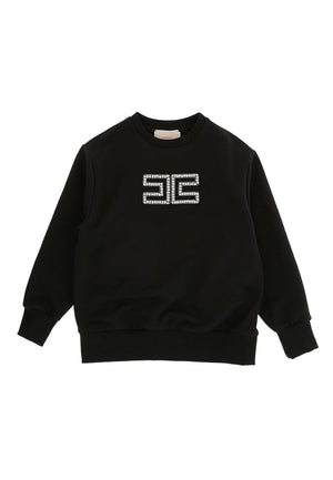 ViaMonte Shop | Elisabetta Franchi La Mia Bambina felpa nera bambina in cotone