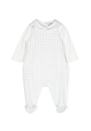 Emporio Armani completo bianco neonato in jersey di cotone