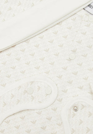 ViaMonte Shop | Emporio Armani completo bianco/celeste neonato in jersey di cotone
