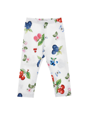 ViaMonte Shop | Monnalisa leggings bianchi bambina in cotone