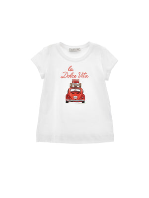 ViaMonte Shop | Monnalisa t-shirt bianca bambina in cotone