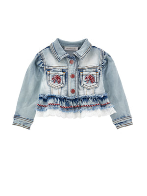 ViaMonte Shop | Monnalisa giubbino blu bambina in denim