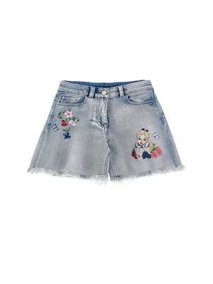 ViaMonte Shop | Monnalisa shorts rosa bambina in denim