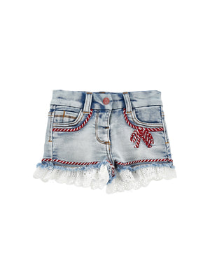 ViaMonte Shop | Monnalisa shorts blu bambina in denim