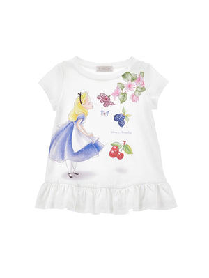 ViaMonte Shop | Monnalisa t-shirt bianca bambina in cotone